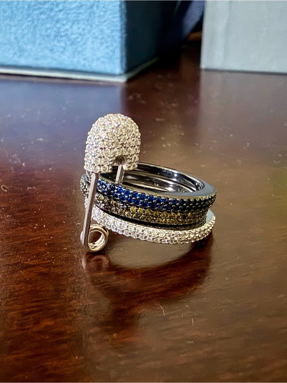 APM Monaco safety pin ring, size 7